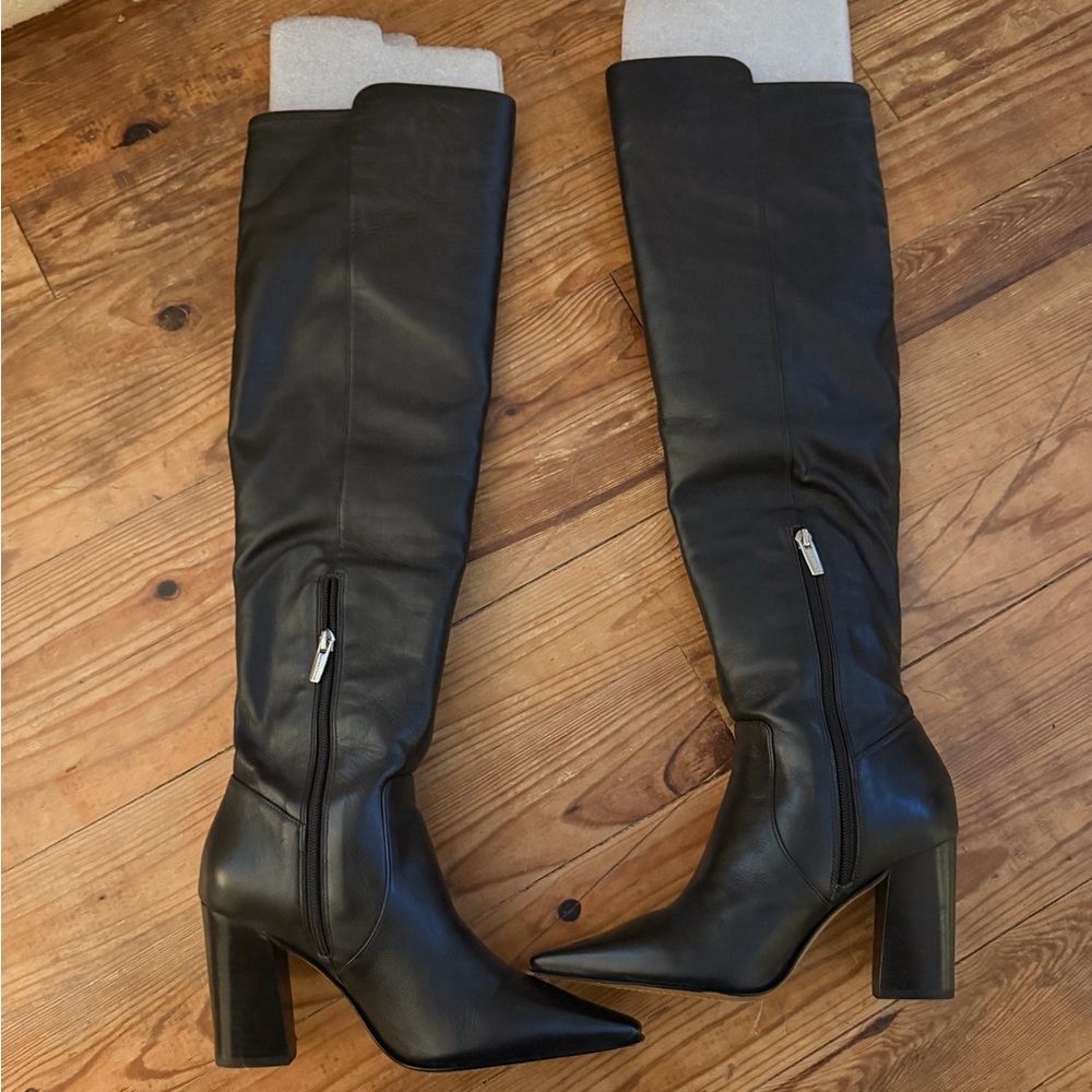 Vince Camuto Dark Leather Heeled Boots